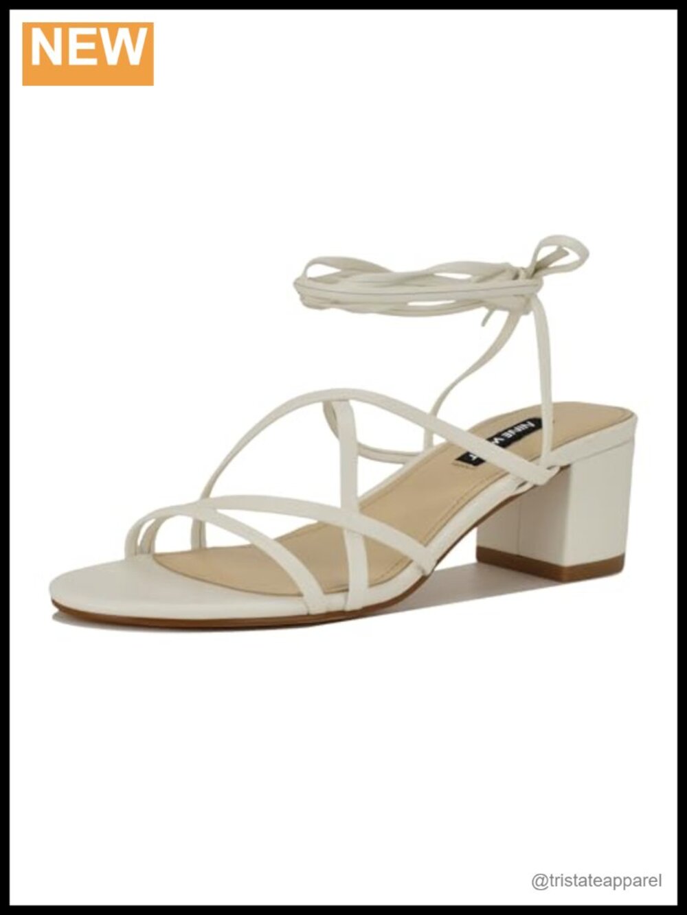 Strappy Mid Block Heel Ankle Tie Dress Sandals Faux Leather
